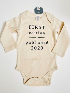 First Edition Published Organic One Piece Onesie size 6-12 Months NWT Bodysuit